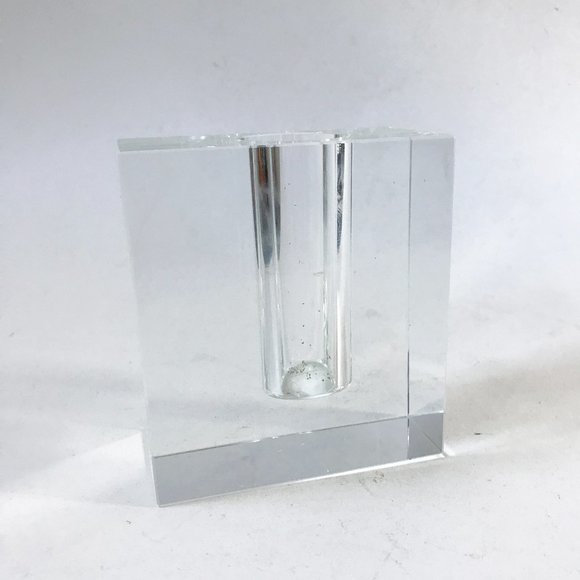 Tizo Design Clear Crystal Glass Rectangular Bud Vase - Picture 1 of 9